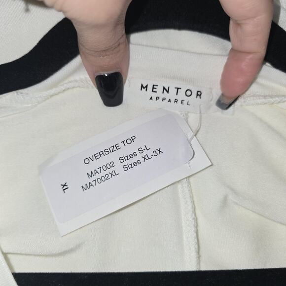 Mentor Apparel Tunic Top Womens XL White Oversized Dolman Sleeve Rayon Stretch - Picture 3 of 6